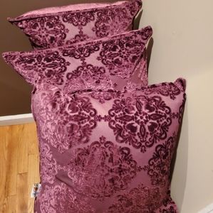 Purple Velour Throw Pillows